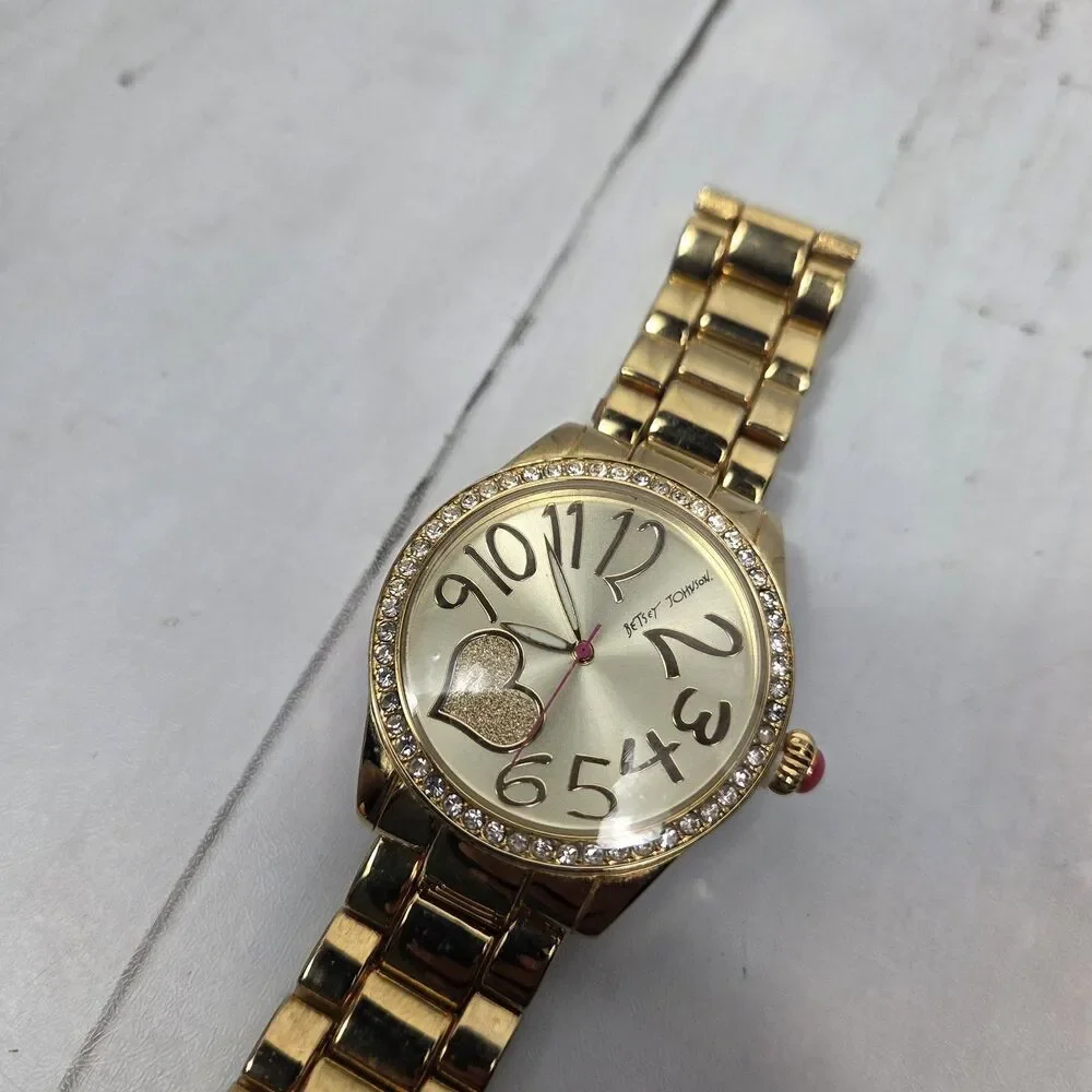 Betsey Johnson BJ00190-42 Silver Dial Rose Gold Stainless Steel Women's Watch